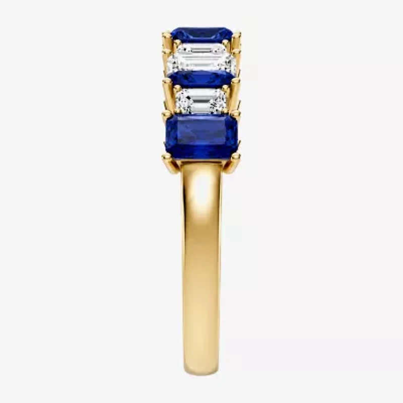 Womens 3/8 CT. T.W. Genuine Blue Sapphire 10K Gold Band