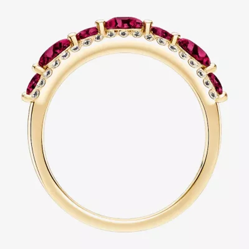 Womens 1/2 CT. T.W. Genuine Red Ruby 10K Gold Round Band