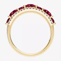 Womens 1/2 CT. T.W. Genuine Red Ruby 10K Gold Round Band