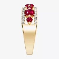 Womens 1/2 CT. T.W. Genuine Red Ruby 10K Gold Round Band
