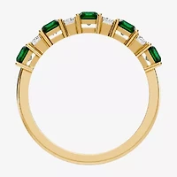 Womens 3/8 CT. T.W. Genuine Green Emerald 10K Gold Band