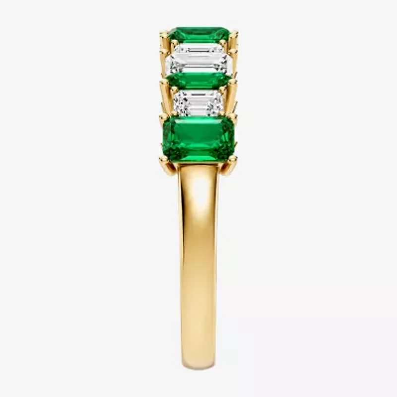 Womens 3/8 CT. T.W. Genuine Green Emerald 10K Gold Band