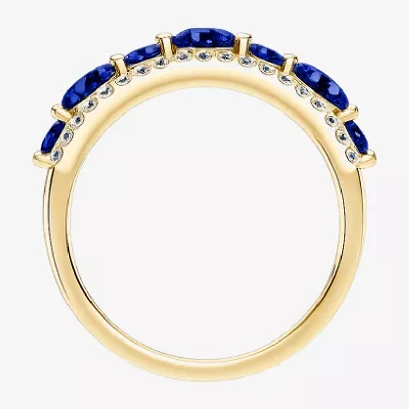 Womens 1/2 CT. T.W. Genuine Blue Sapphire 10K Gold Round Band