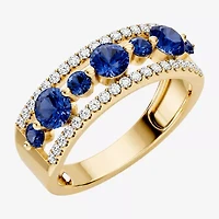 Womens 1/2 CT. T.W. Genuine Blue Sapphire 10K Gold Round Band