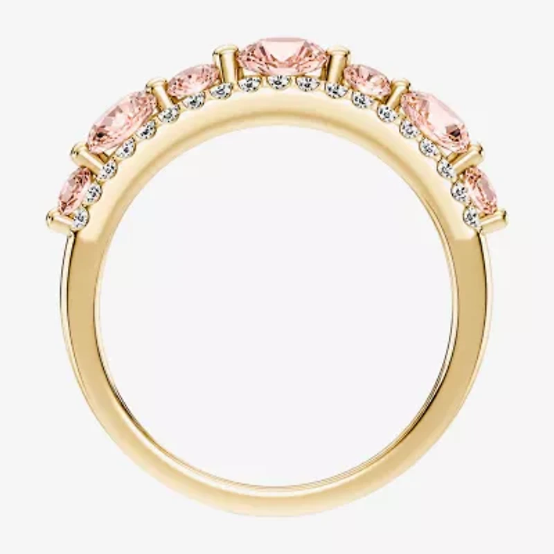 Womens 1/2 CT. T.W. Genuine Pink Morganite 10K Gold Round Band