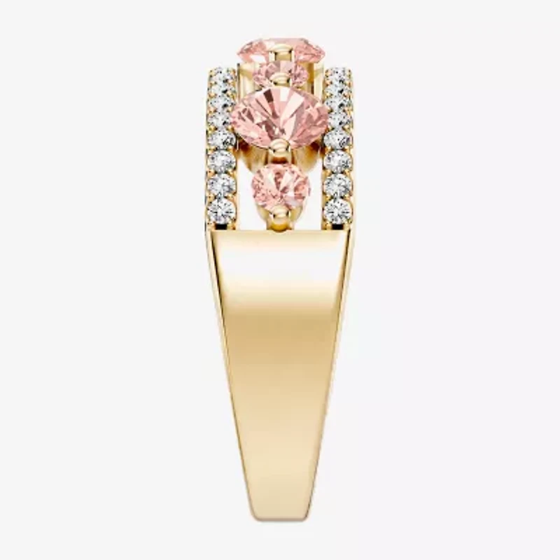 Womens 1/2 CT. T.W. Genuine Pink Morganite 10K Gold Round Band