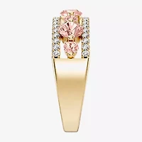 Womens 1/2 CT. T.W. Genuine Pink Morganite 10K Gold Round Band
