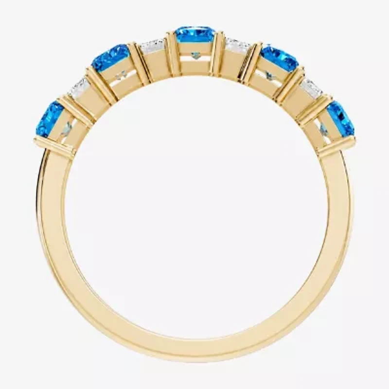 Womens 3/8 CT. T.W. Genuine Blue Topaz 10K Gold Band