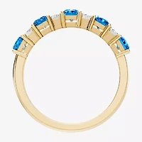 Womens 3/8 CT. T.W. Genuine Blue Topaz 10K Gold Band