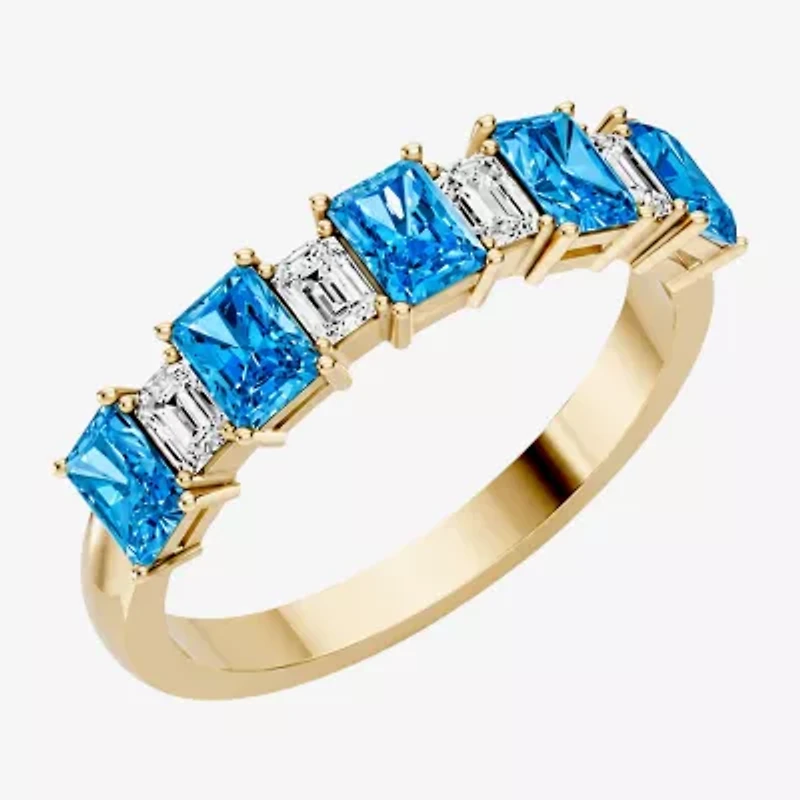 Womens 3/8 CT. T.W. Genuine Blue Topaz 10K Gold Band