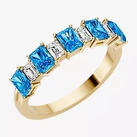Womens 3/8 CT. T.W. Genuine Blue Topaz 10K Gold Band