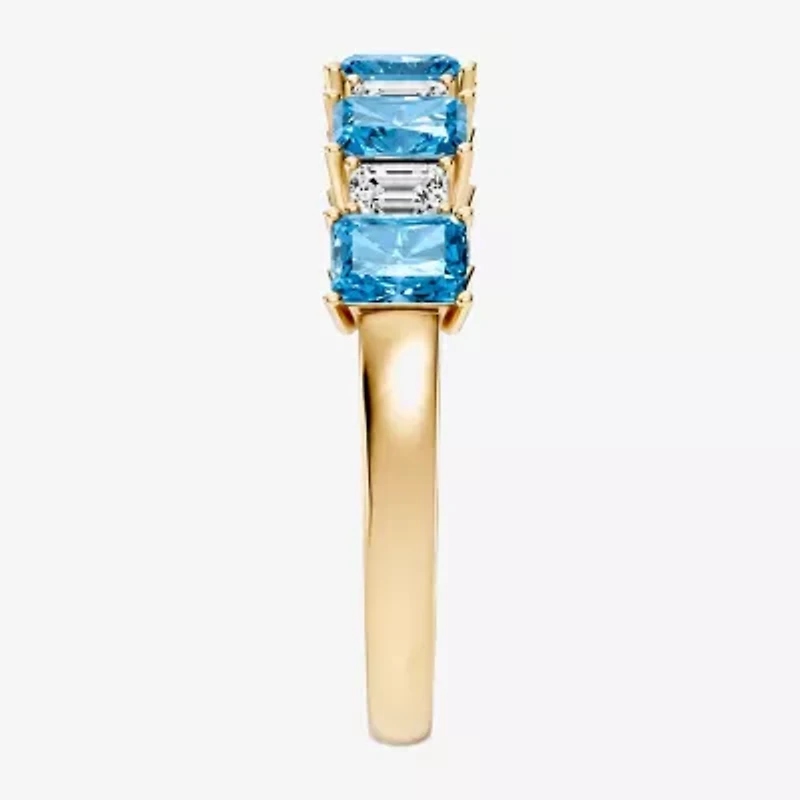 Womens 3/8 CT. T.W. Genuine Blue Topaz 10K Gold Band