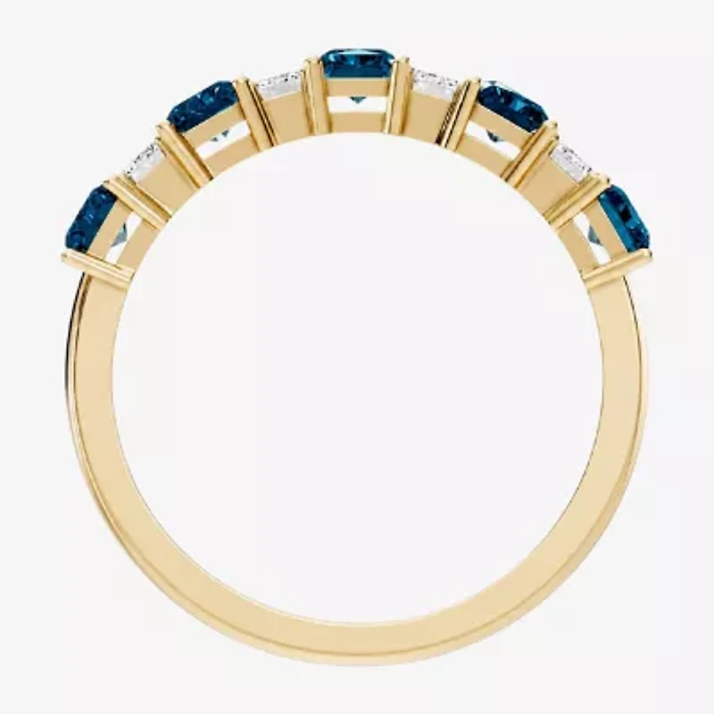 Womens 3/8 CT. T.W. Genuine Blue Topaz 10K Gold Band