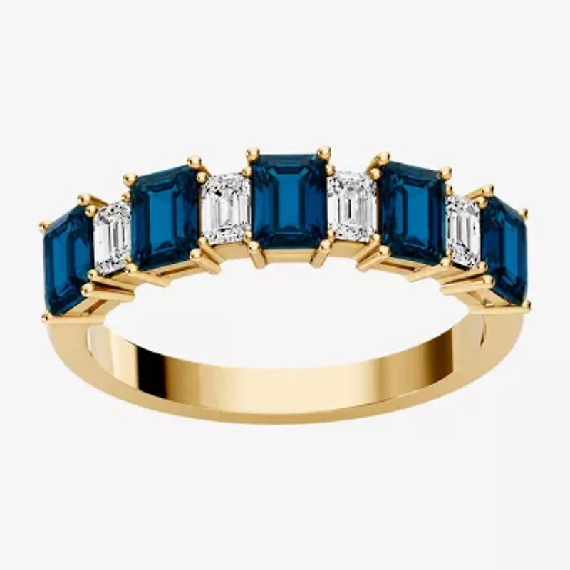 Womens 3/8 CT. T.W. Genuine Blue Topaz 10K Gold Band