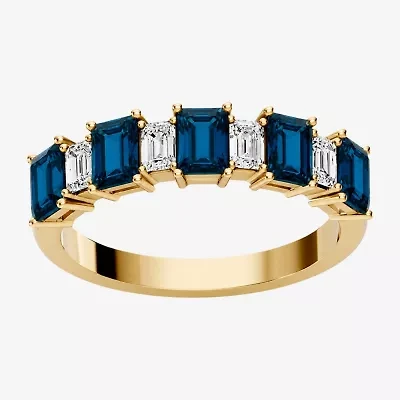 Womens 3/8 CT. T.W. Genuine Blue Topaz 10K Gold Band