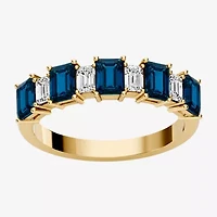 Womens 3/8 CT. T.W. Genuine Blue Topaz 10K Gold Band