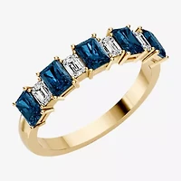Womens 3/8 CT. T.W. Genuine Blue Topaz 10K Gold Band
