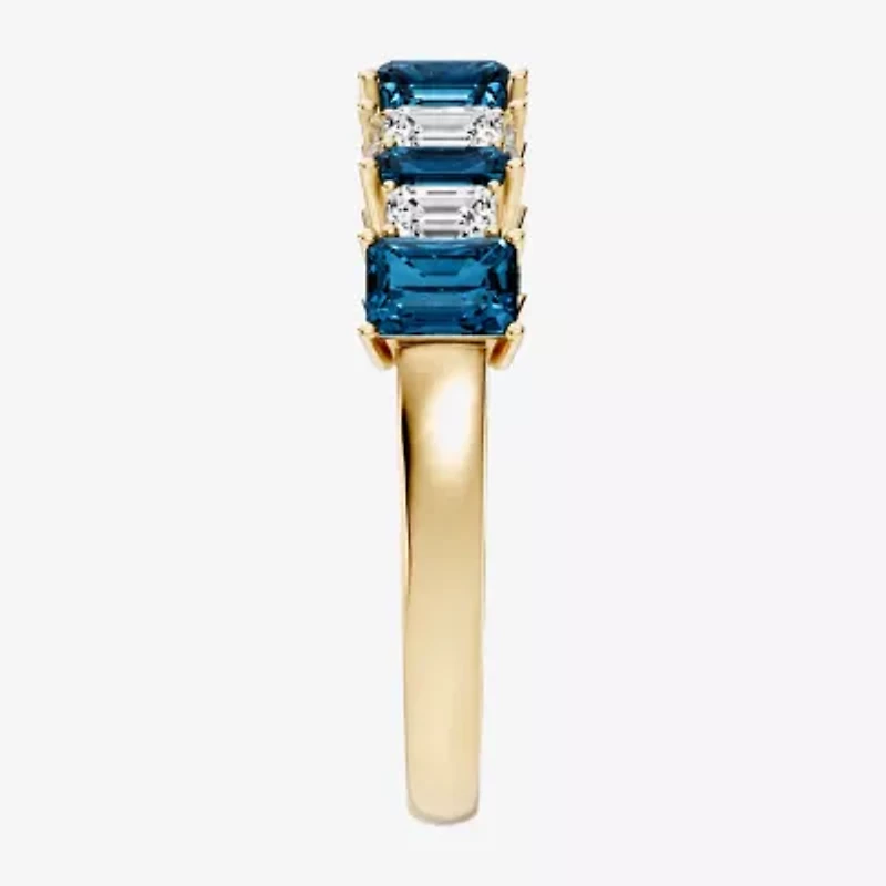 Womens 3/8 CT. T.W. Genuine Blue Topaz 10K Gold Band