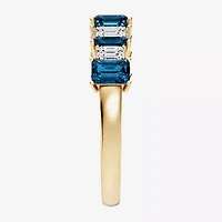 Womens 3/8 CT. T.W. Genuine Blue Topaz 10K Gold Band