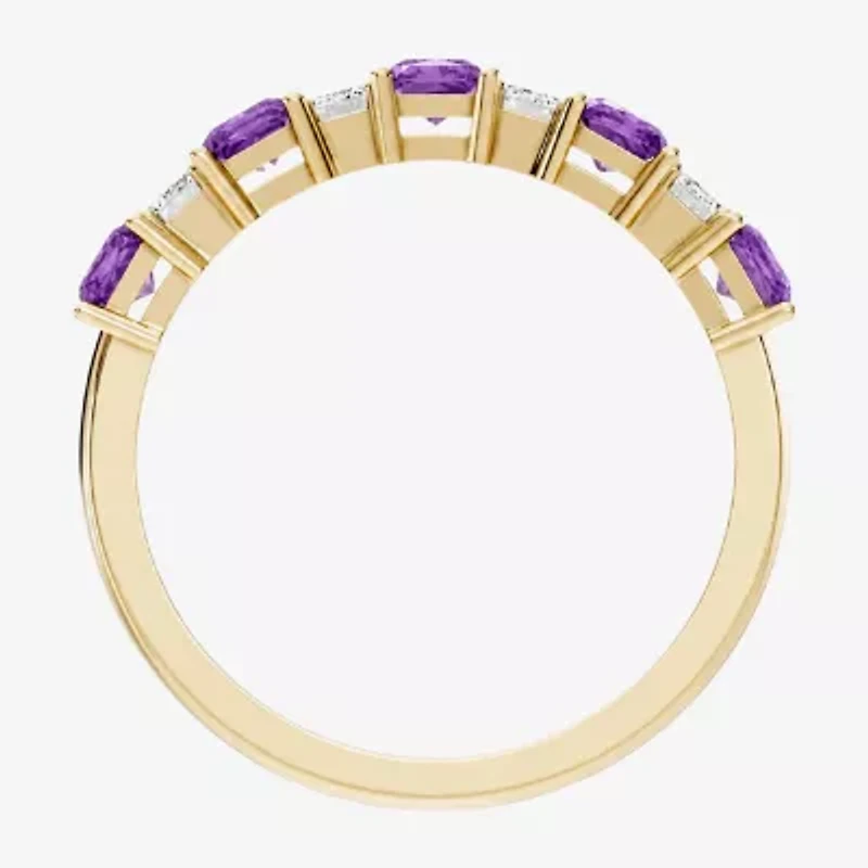 Womens 3/8 CT. T.W. Genuine Purple Amethyst 10K Gold Band