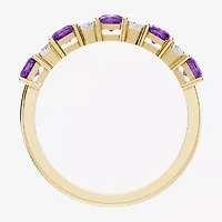 Womens 3/8 CT. T.W. Genuine Purple Amethyst 10K Gold Band