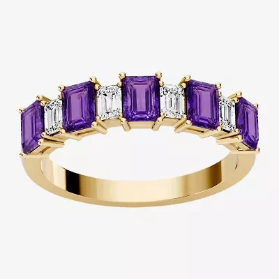 Womens 3/8 CT. T.W. Genuine Purple Amethyst 10K Gold Band
