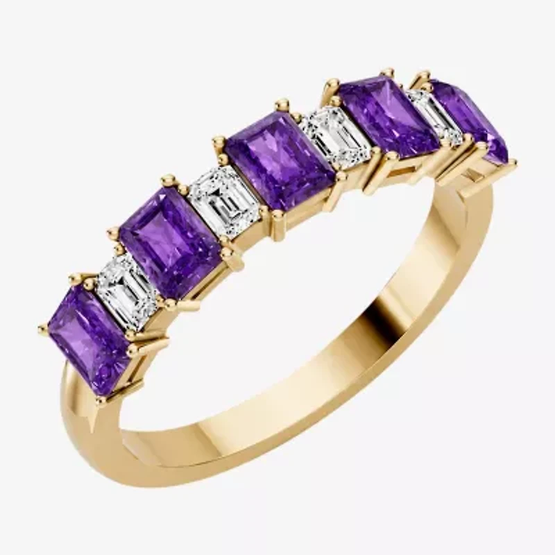 Womens 3/8 CT. T.W. Genuine Purple Amethyst 10K Gold Band