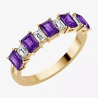 Womens 3/8 CT. T.W. Genuine Purple Amethyst 10K Gold Band