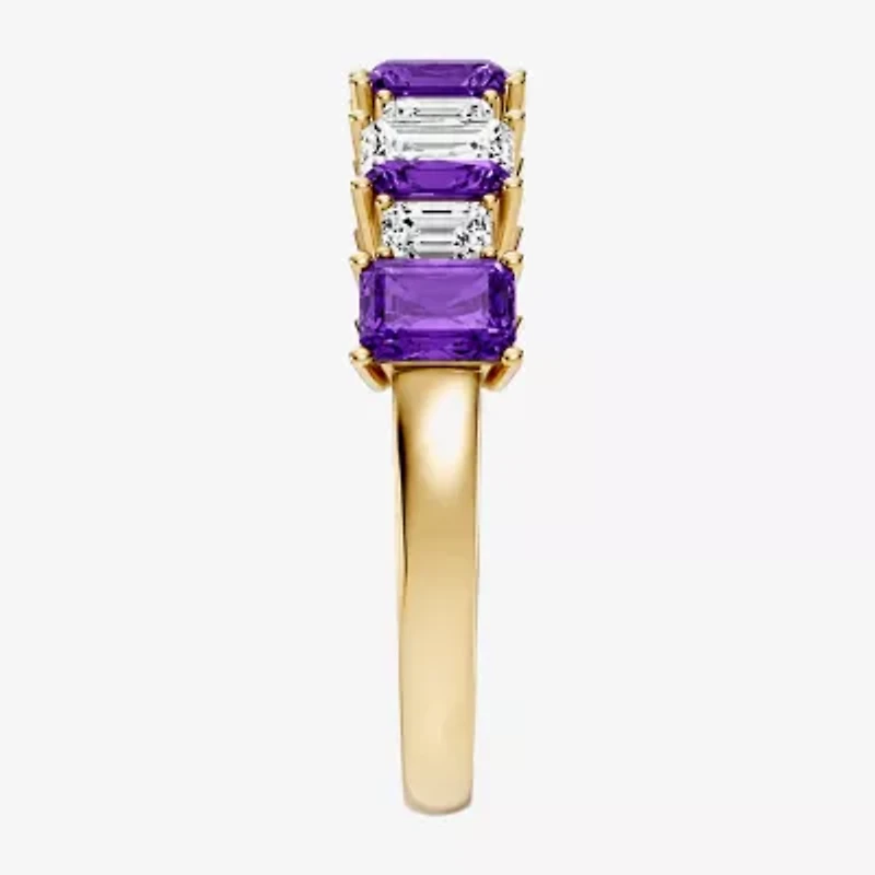 Womens 3/8 CT. T.W. Genuine Purple Amethyst 10K Gold Band