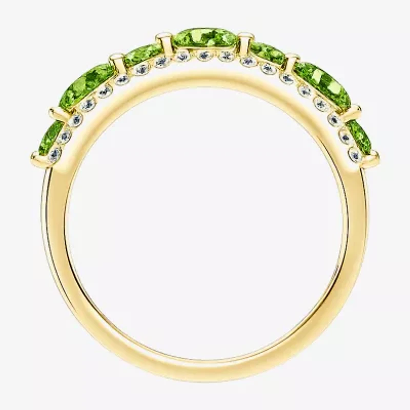 Womens 1/2 CT. T.W. Genuine Green Peridot 10K Gold Round Band