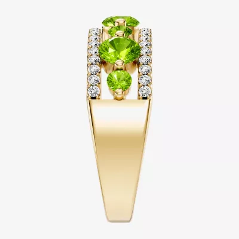Womens 1/2 CT. T.W. Genuine Green Peridot 10K Gold Round Band