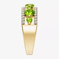 Womens 1/2 CT. T.W. Genuine Green Peridot 10K Gold Round Band