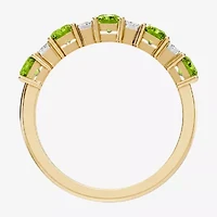 Womens 3/8 CT. T.W. Genuine Green Peridot 10K Gold Band