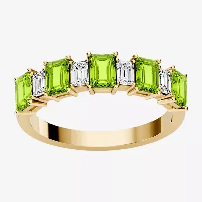 Womens 3/8 CT. T.W. Genuine Green Peridot 10K Gold Band