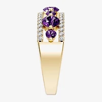 Womens 1/2 CT. T.W. Genuine Purple Amethyst 10K Gold Round Band