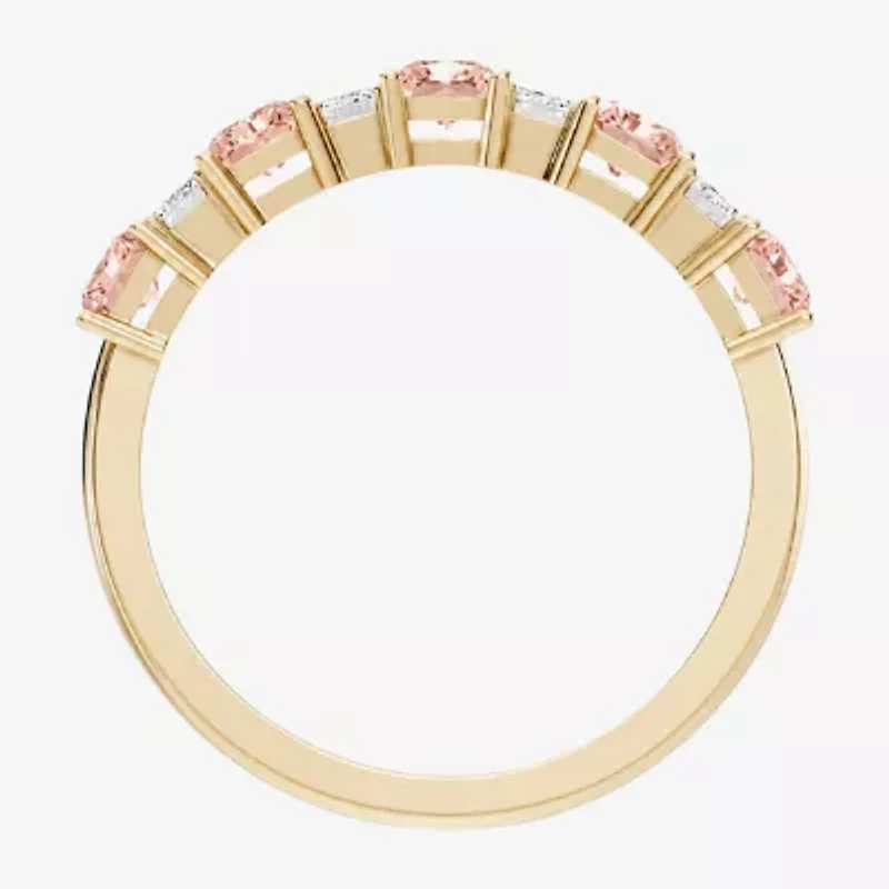 Womens 3/8 CT. T.W. Genuine Pink Morganite 10K Gold Band