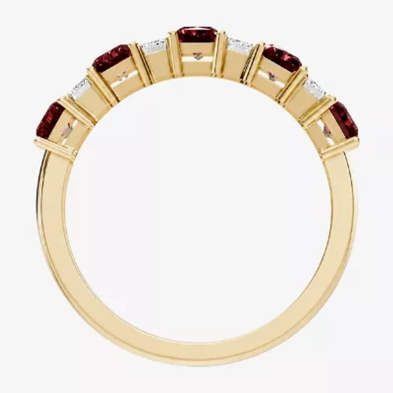 Womens 3/8 CT. T.W. Genuine Red Garnet 10K Gold Band