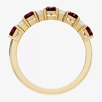 Womens 3/8 CT. T.W. Genuine Red Garnet 10K Gold Band