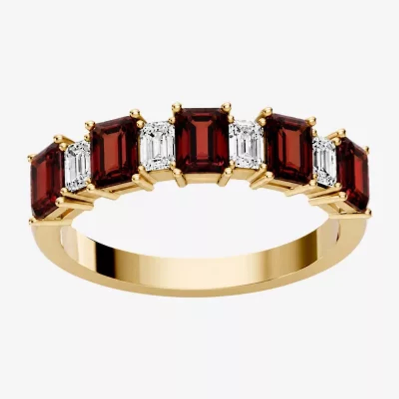 Womens 3/8 CT. T.W. Genuine Red Garnet 10K Gold Band