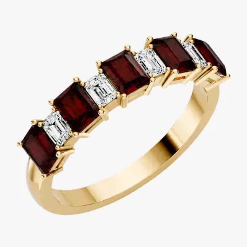 Womens 3/8 CT. T.W. Genuine Red Garnet 10K Gold Band