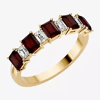 Womens 3/8 CT. T.W. Genuine Red Garnet 10K Gold Band