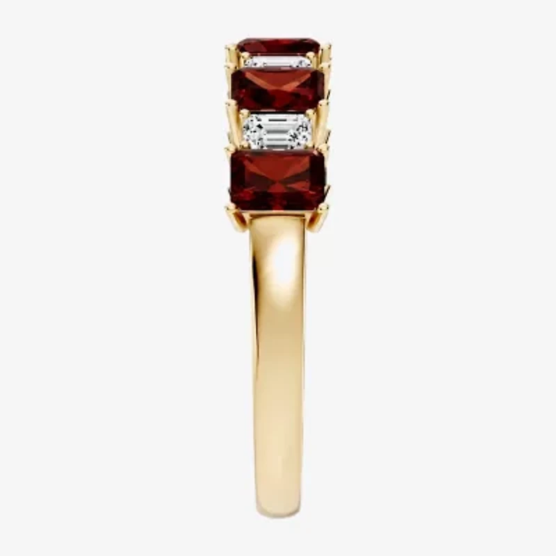 Womens 3/8 CT. T.W. Genuine Red Garnet 10K Gold Band