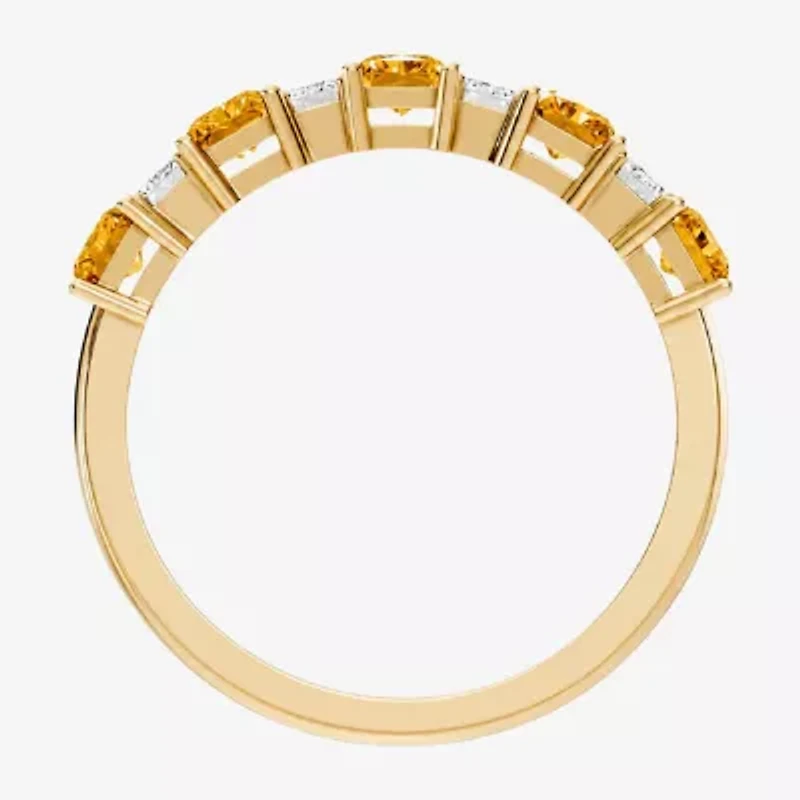 Womens 3/8 CT. T.W. Genuine Yellow Citrine 10K Gold Band