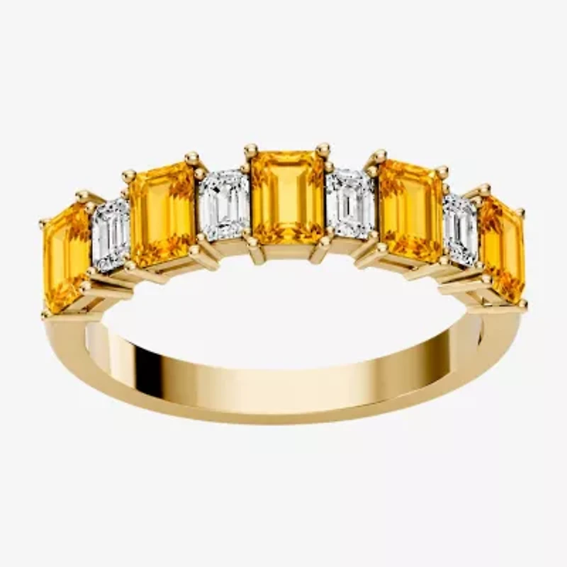 Womens 3/8 CT. T.W. Genuine Yellow Citrine 10K Gold Band