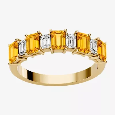 Womens 3/8 CT. T.W. Genuine Yellow Citrine 10K Gold Band