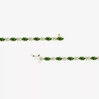 Womens 1 CT. T.W. Genuine Green Peridot 10K Gold 7.5 Inch Tennis Bracelet