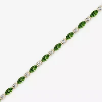 Womens 1 CT. T.W. Genuine Green Peridot 10K Gold 7.5 Inch Tennis Bracelet
