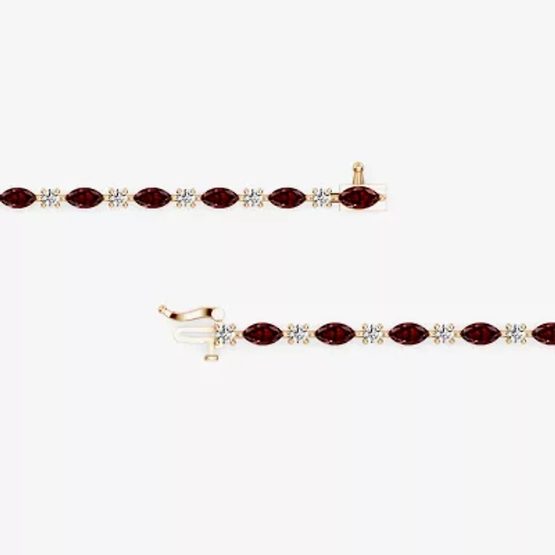 Womens 1 CT. T.W. Genuine Red Garnet 10K Gold 7.5 Inch Tennis Bracelet
