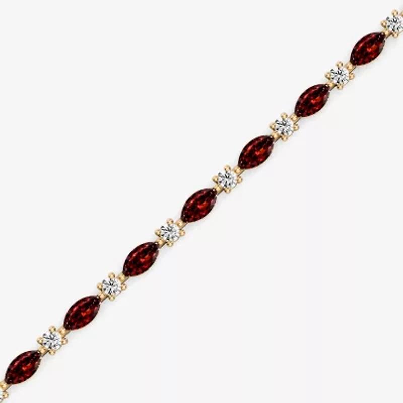 Womens 1 CT. T.W. Genuine Red Garnet 10K Gold 7.5 Inch Tennis Bracelet