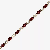 Womens 1 CT. T.W. Genuine Red Garnet 10K Gold 7.5 Inch Tennis Bracelet
